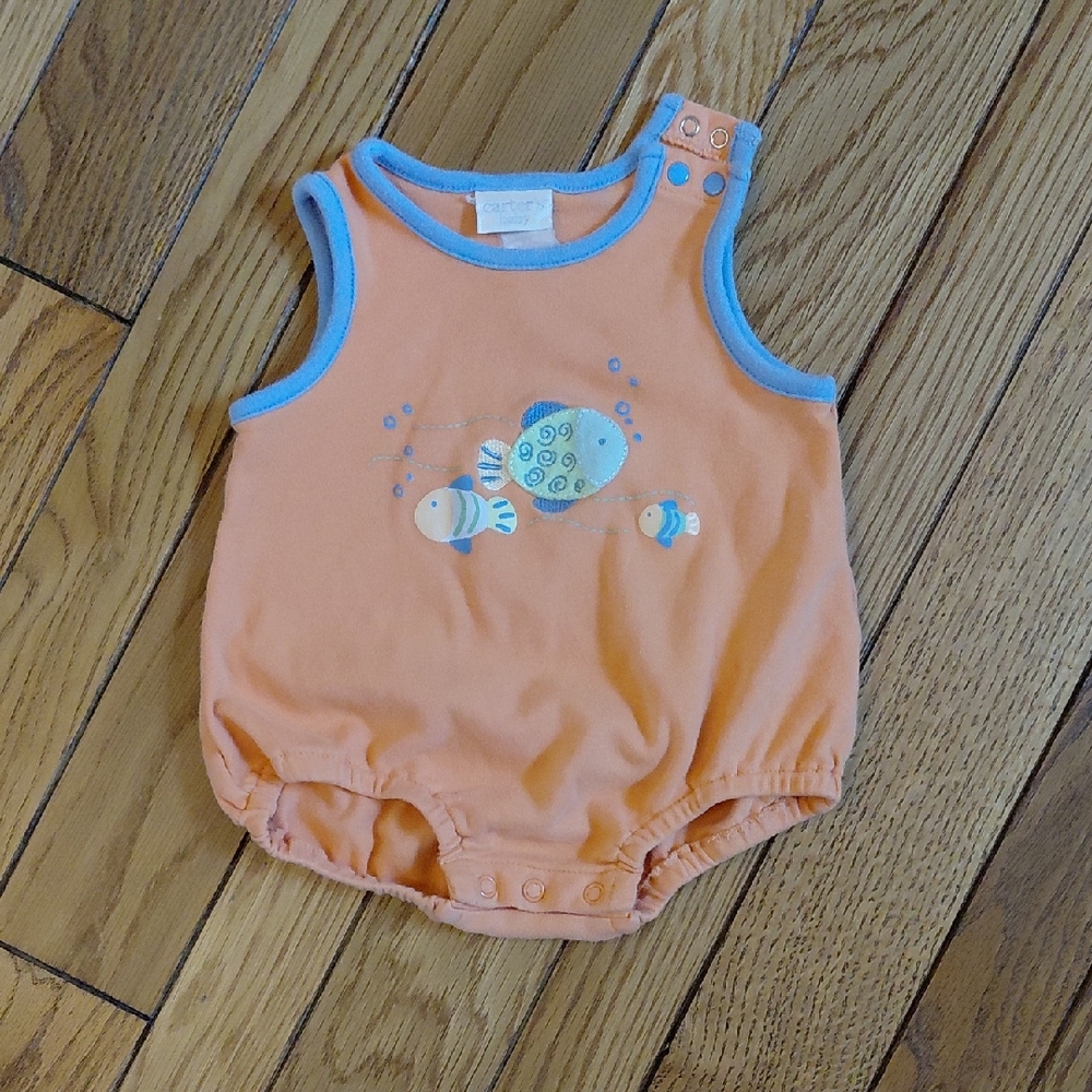 Carter's Orange and Blue Baby Romper